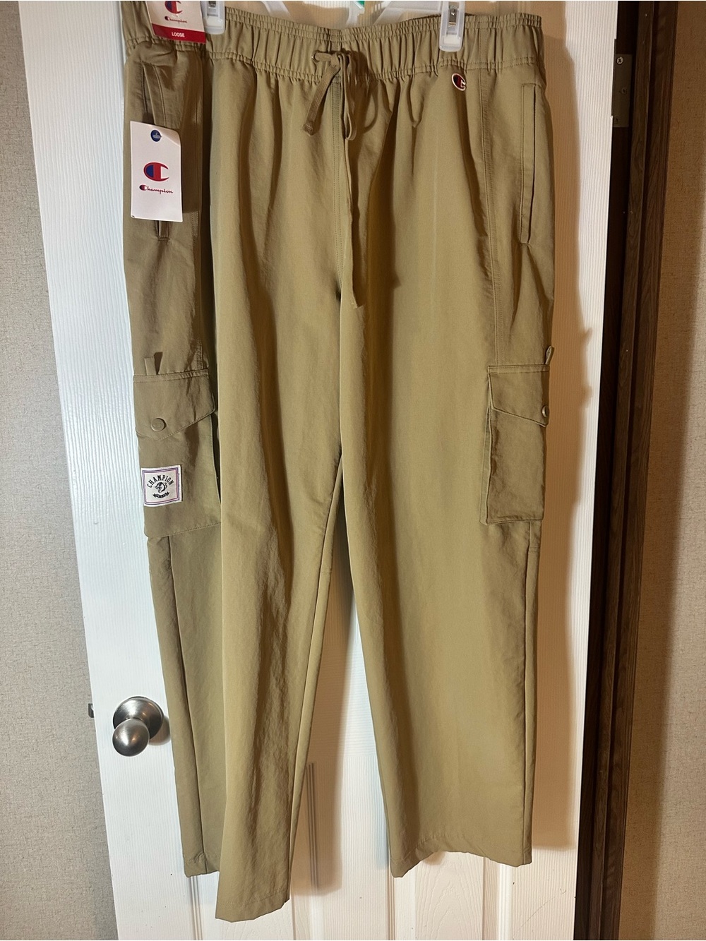 Champion Khaki Cargo Pants with Drawstring Waist
